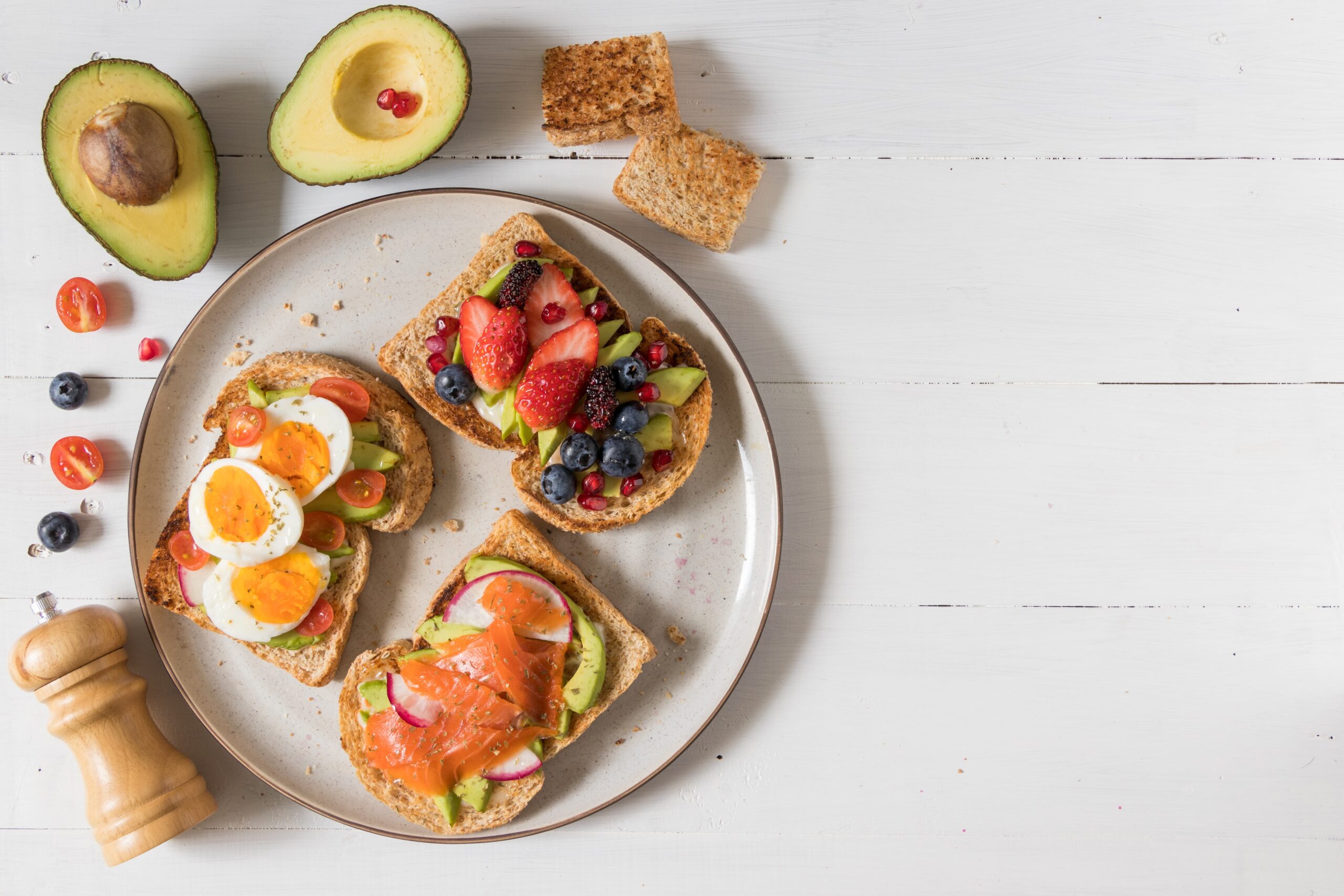 nutrient-rich plate with foods that support mental health and depression recovery