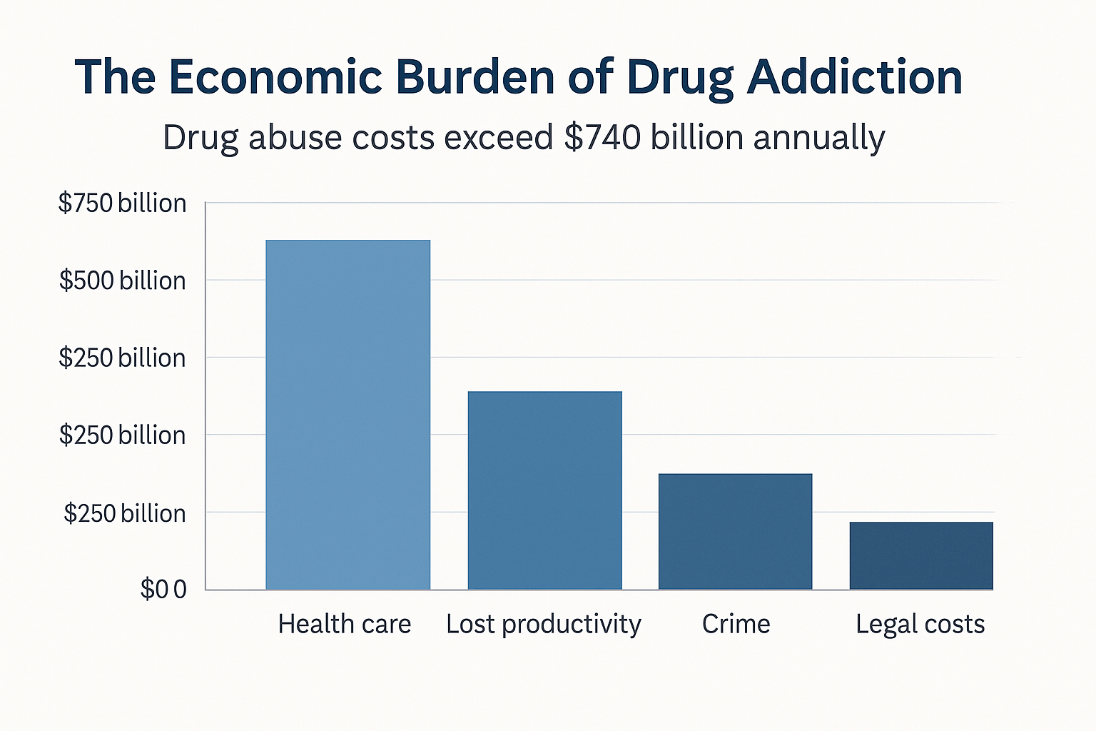 infographic displaying financial cost of drug abuse in the U.S.