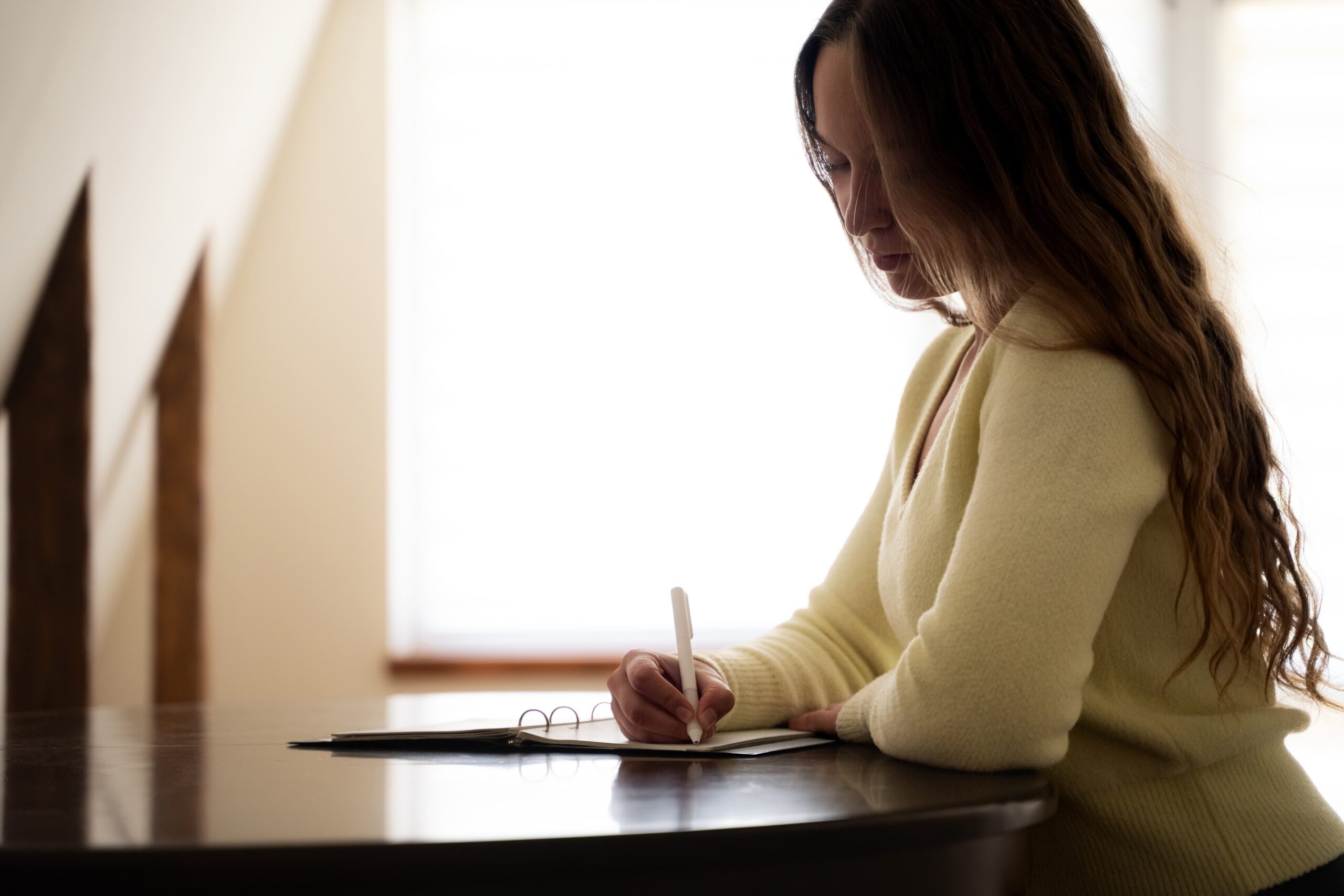 individual journaling during recovery in a safe, reflective space