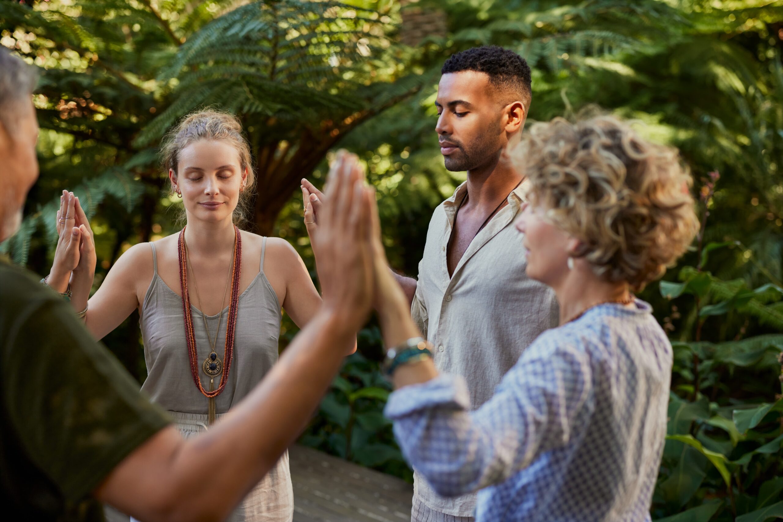 Outdoor counseling session promoting emotional healing