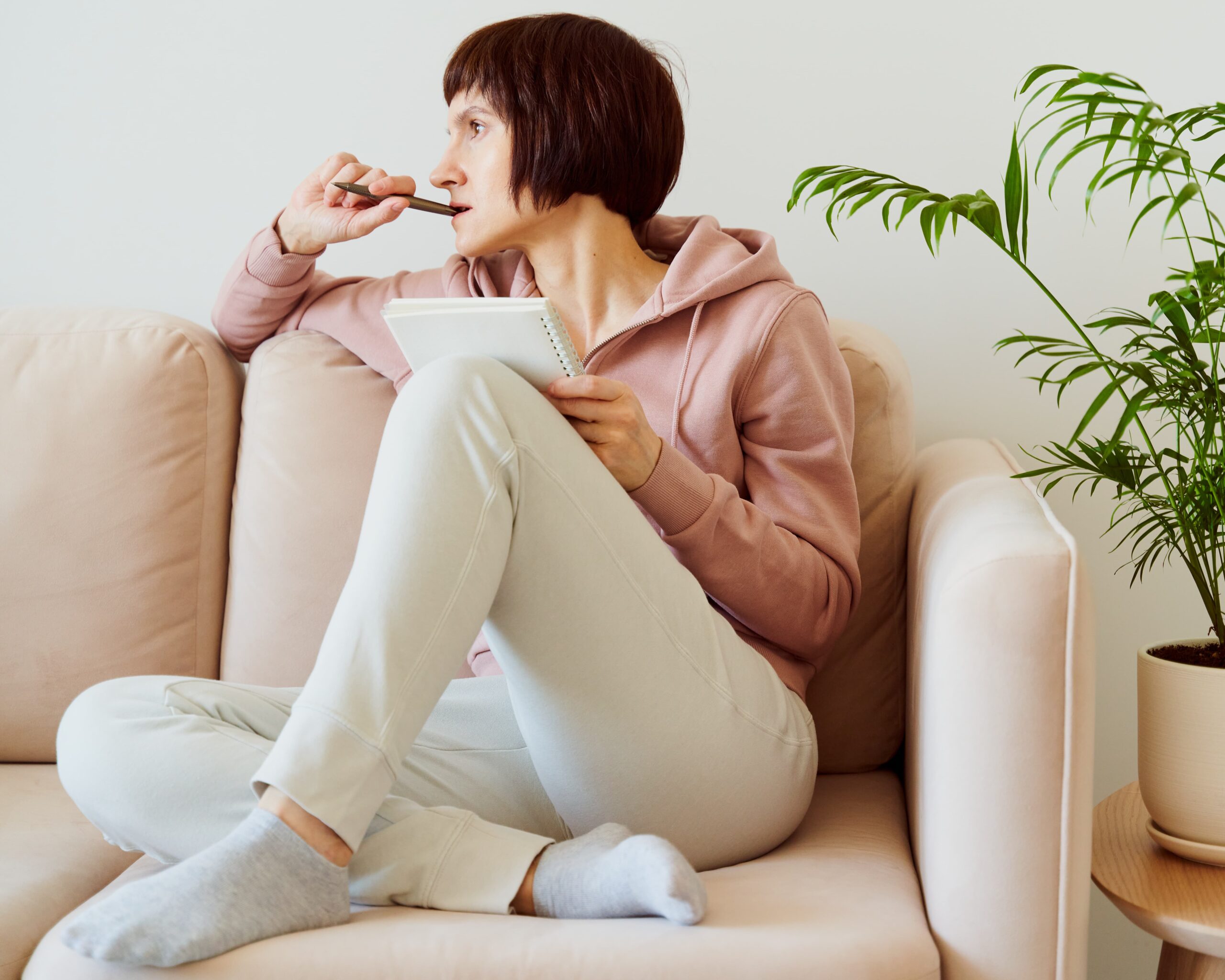Reflective individual acknowledging the need to start recovery in four steps
